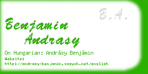 benjamin andrasy business card